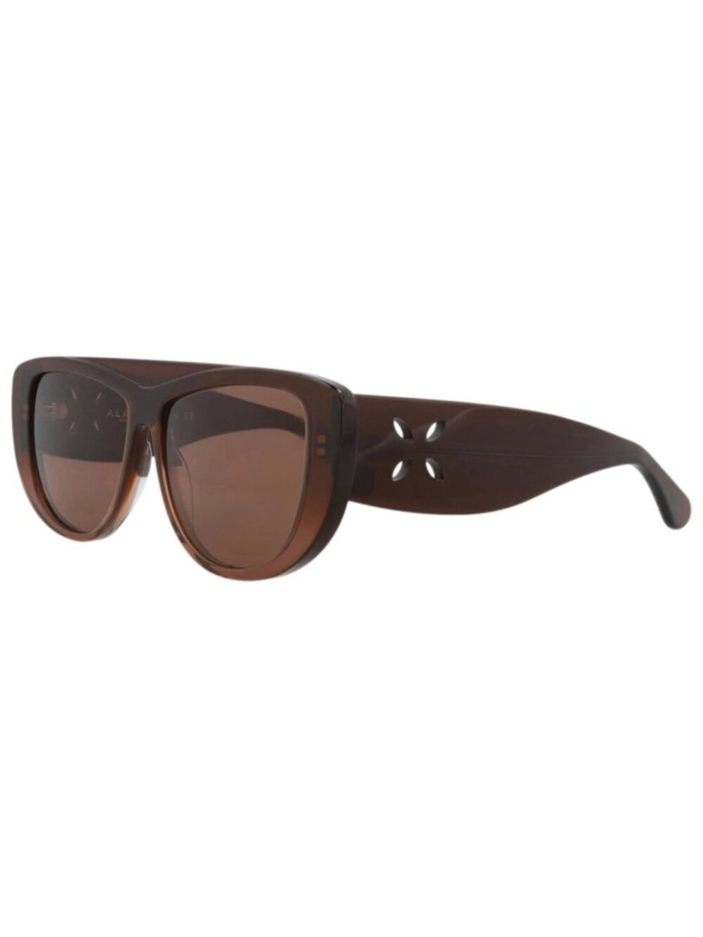 New Alaia Women's Sunglasses Shield Wrap Acetate Frame Brown Brown Brown